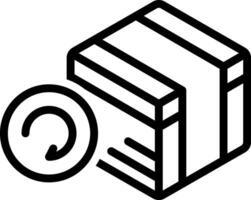 Black line icon for return vector