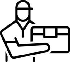 Black line icon for courier vector