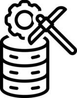 Black line icon for data mining vector