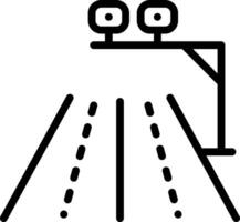 Black line icon for speed camera vector