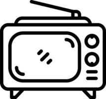 Black line icon for television vector