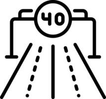Black line icon for speed limit vector