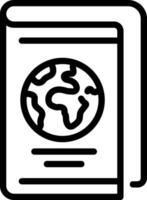Black line icon for passport vector