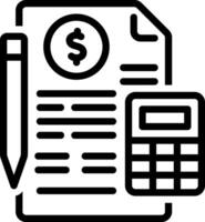 Black line icon for accounting vector