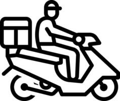 Black line icon for delivery vector