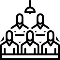 Black line icon for meeting vector