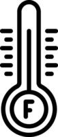 Black line icon for degree fahrenheit vector