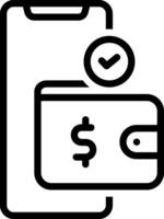 Black line icon for payment vector
