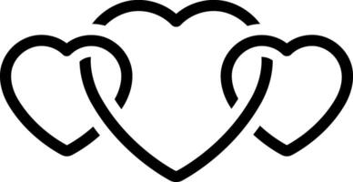 Black line icon for heart vector