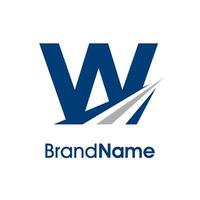 Simple Initial W Road Logo vector