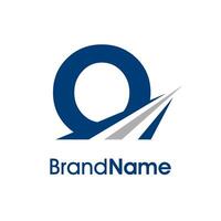 Simple Initial O Road Logo vector