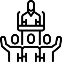 Black line icon for supporters vector