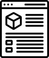 Black line icon for product page vector