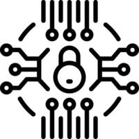 Black line icon for network security vector