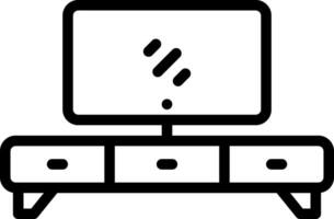 Black line icon for television vector