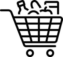 Black line icon for full cart vector