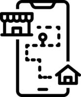 Black line icon for tracking vector