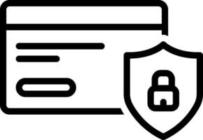 Black line icon for secure payment vector