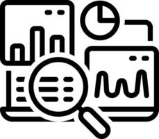 Black line icon data analysis vector