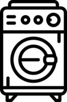 Black line icon for washing machine vector