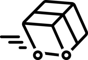 Black line icon for box delivery vector