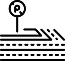 Black line icon for no parking vector