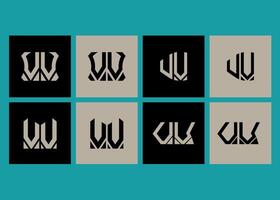 VV minimalist and classic logo set design.VV monogram polygonal and circle shape . VV unique design. vector