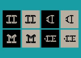 II minimalist and classic logo set design.II monogram polygonal and circle shape . II unique design. vector