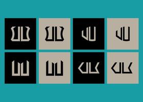 UU minimalist and classic logo set design.UU monogram polygonal and circle shape . UU unique design. vector