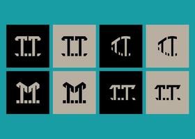 TT minimalist and classic logo set design.TT monogram polygonal and circle shape . TT unique design. vector