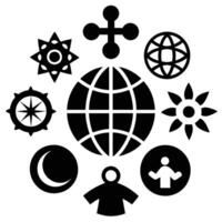 Unity in Diversity - Global Cultures and Traditions Symbols Illustration vector