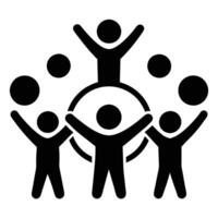 Unity in Action - Collaboration and Togetherness Icons Illustration vector