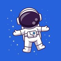 Cute Astronaut Floating In Space Cartoon vector