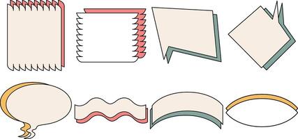 Retro Decorative Shapes, Text Boxes for Creative Projects vector