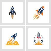 Rocket set icon vector