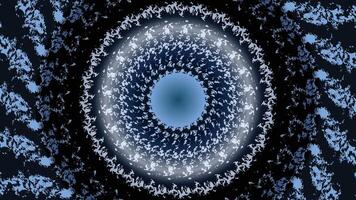 Esoteric cosmic mandala illustration. Spinning and transforming abstract magic circle. vector