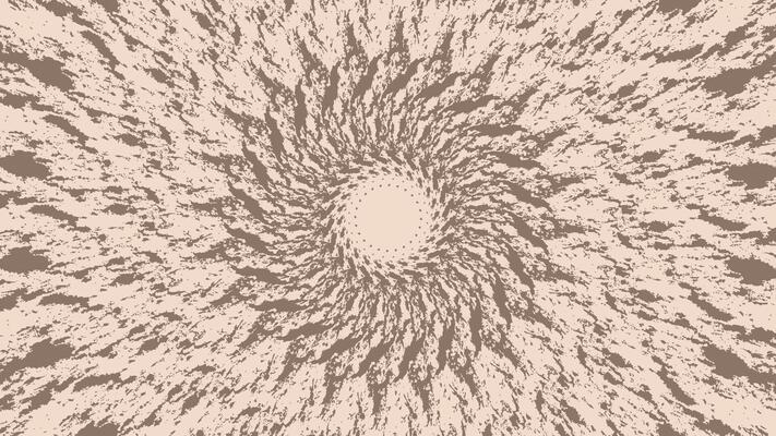 Grunge mandala pattern. Distorted concentric circle elements. Abstract spinning petals ornaments
