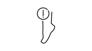 instep outline icon animation. transparent background video