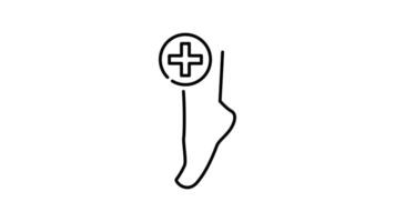 instep outline icon animation. transparent background video