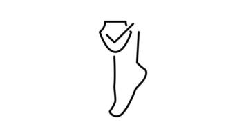 instep outline icon animation. transparent background video