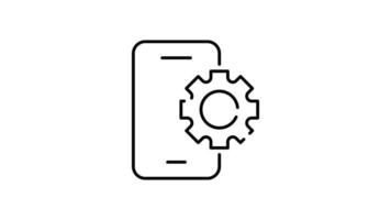 Setting and setup Icon in Outline Style of animated, Transparent Background. option, installation, tools, control video