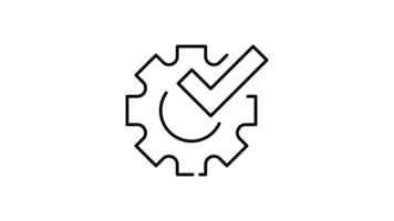Setting and setup Icon in Outline Style of animated, Transparent Background. option, installation, tools, control video