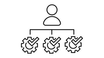 Setting and setup Icon in Outline Style of animated, Transparent Background. option, installation, tools, control video