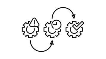Setting and setup Icon in Outline Style of animated, Transparent Background. option, installation, tools, control video