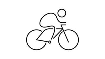 bicycle Icon in Outline Style of animated. Transparent Background video