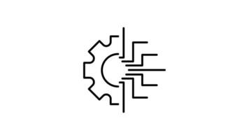 Setting and setup Icon in Outline Style of animated, Transparent Background. option, installation, tools, control video