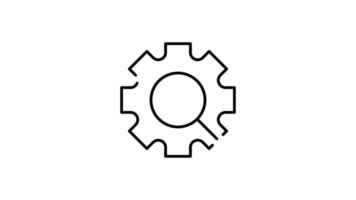 Setting and setup Icon in Outline Style of animated, Transparent Background. option, installation, tools, control video