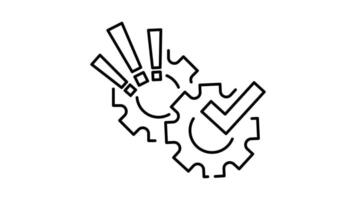 Setting and setup Icon in Outline Style of animated, Transparent Background. option, installation, tools, control video