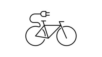 bicycle Icon in Outline Style of animated. Transparent Background video