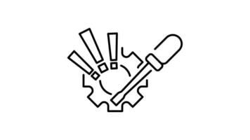 Setting and setup Icon in Outline Style of animated, Transparent Background. option, installation, tools, control video